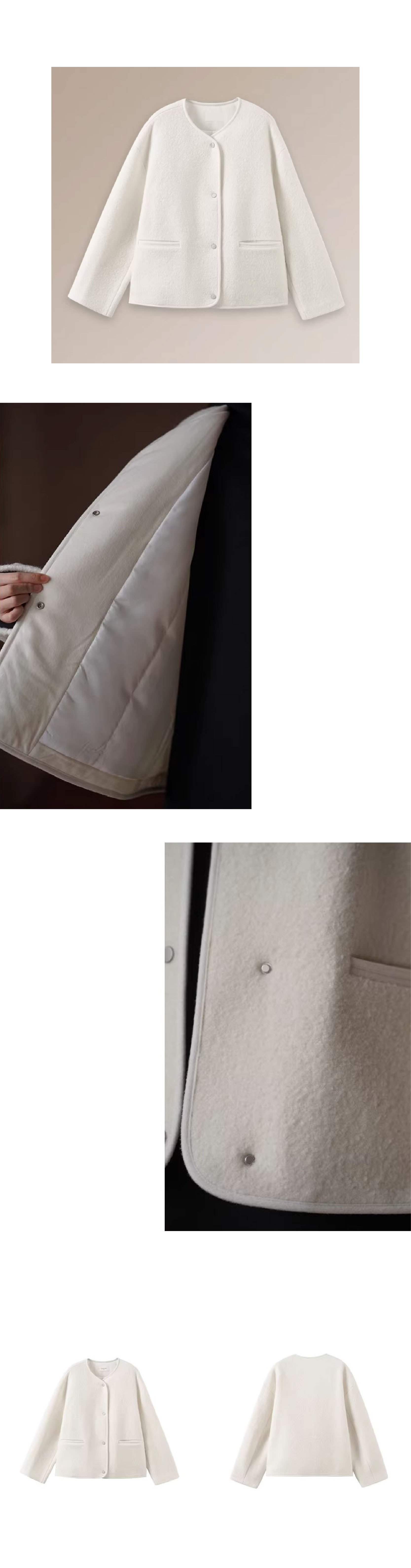 雪霜奶皮子100綿羊毛寬鬆V領保暖絎棉加厚羊羔毛外套女,雪霜奶皮子100綿羊毛寬鬆V領保暖絎棉加厚羊羔毛外套女,HBEW5113,雪霜奶皮子100綿羊毛寬鬆V領保暖絎棉加厚羊羔毛外套女,俐落剪裁,羊毛100%