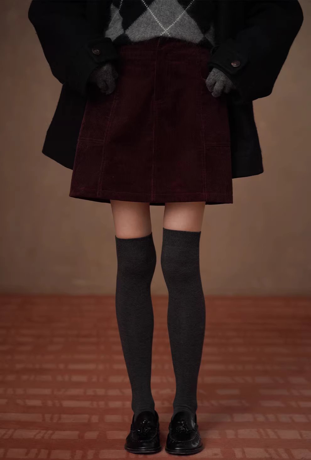 新篇章細軟坑條燈芯絨A字版型立體分割高腰顯瘦半身裙女,新篇章細軟坑條燈芯絨A字版型立體分割高腰顯瘦半身裙女,HBEW2040,新篇章細軟坑條燈芯絨A字版型立體分割高腰顯瘦半身裙女,復古甜美,燈芯絨