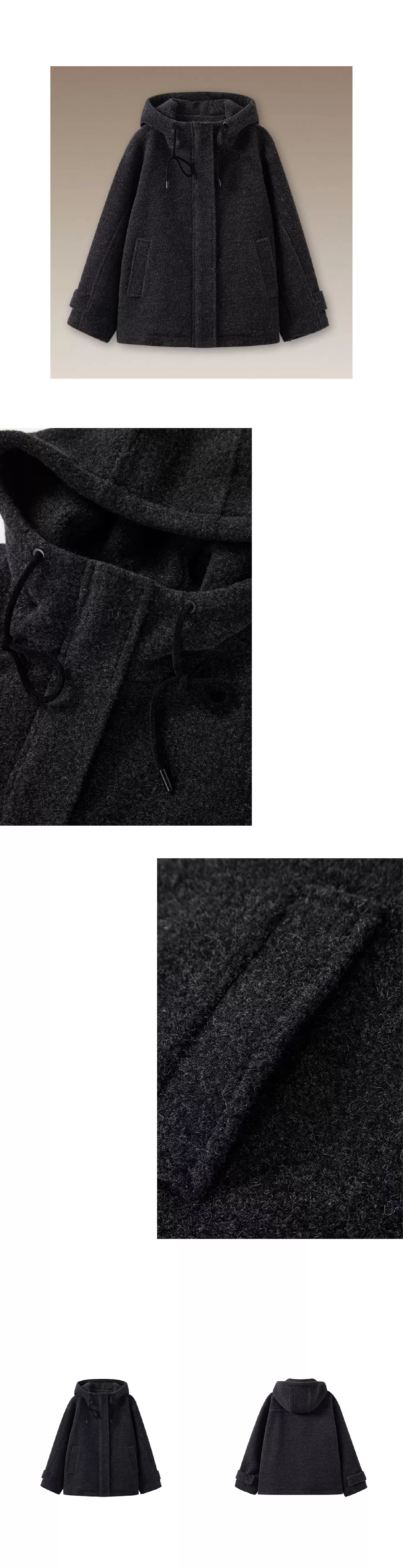 北歐風加厚保暖綿羊毛混紡呢料立體挺括連帽休閒外套女,北歐風加厚保暖綿羊毛混紡呢料立體挺括連帽休閒外套女,HBEW5122,北歐風加厚保暖綿羊毛混紡呢料立體挺括連帽休閒外套女,連帽立領,羊毛混紡