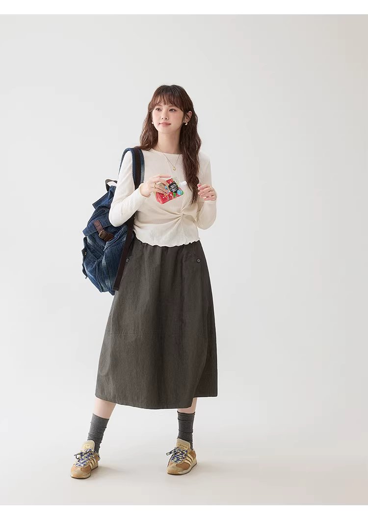 肌理感純色扭結修身T恤女春季新款蕾絲長袖上衣,肌理感純色扭結修身T恤女春季新款蕾絲長袖上衣,HBFS1002,肌理感純色扭結修身T恤女春季新款蕾絲長袖上衣,扭結設計,舒適面料