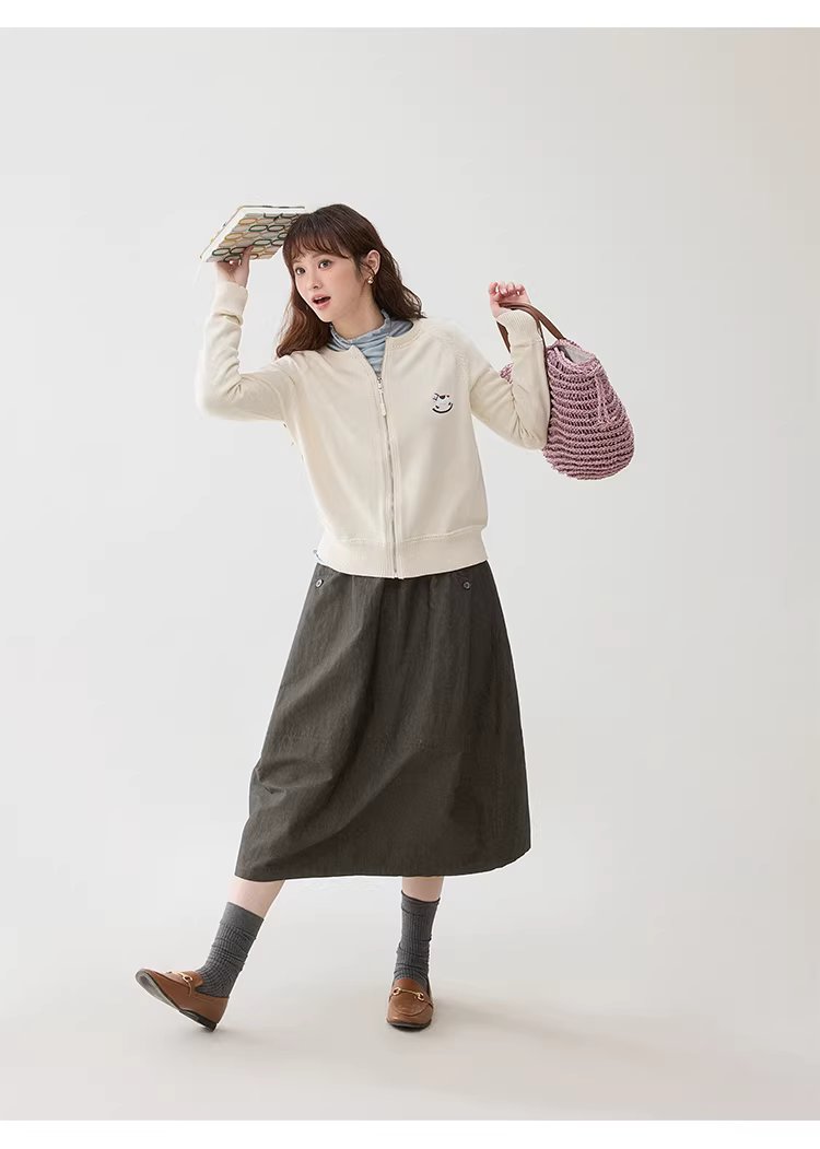 刺繡小馬拉鏈針織開襟衫女26春季新款純棉長袖上衣,刺繡小馬拉鏈針織開襟衫女26春季新款純棉長袖上衣,HBFS5000,刺繡小馬拉鏈針織開襟衫女26春季新款純棉長袖上衣,小馬刺繡,全棉面料