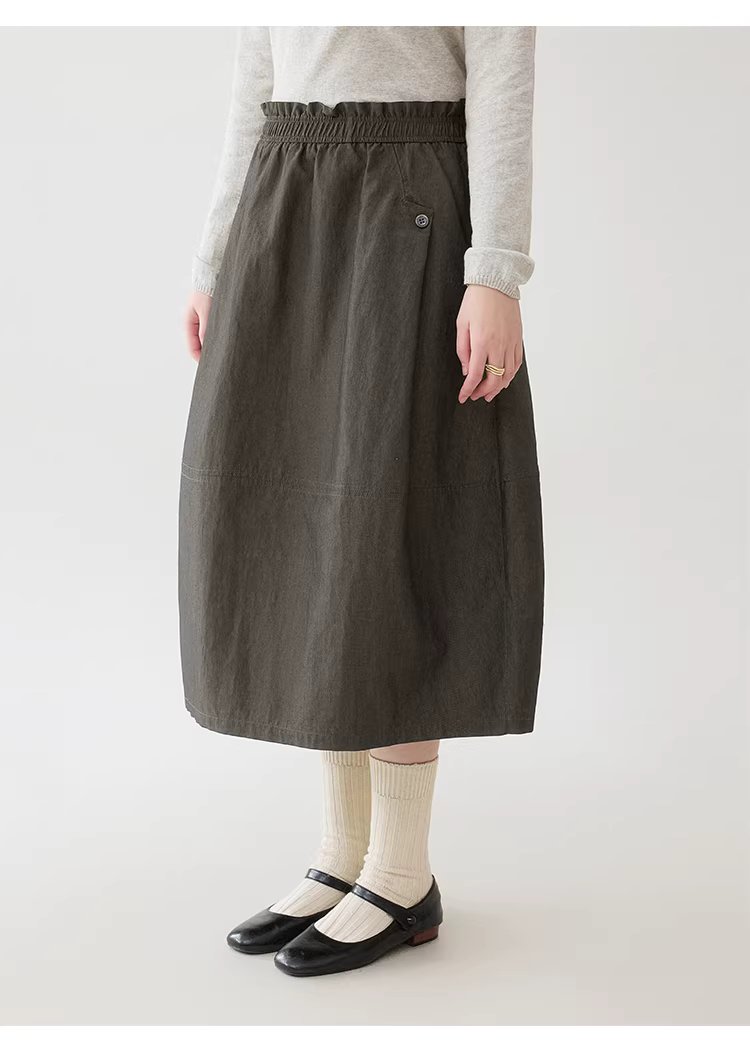 復古蕾絲鬆緊腰口袋半身裙女春季新款百搭A字中長裙,復古蕾絲鬆緊腰口袋半身裙女春季新款百搭A字中長裙,HBFS2002,復古蕾絲鬆緊腰口袋半身裙女春季新款百搭A字中長裙,荷葉邊,舒適面料