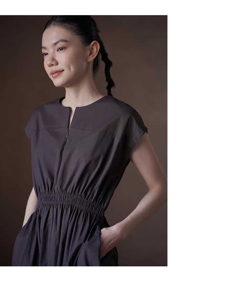 通勤的要義100棉顯瘦好版型收腰V領大裙擺遮肉連身裙女,通勤的要義100棉顯瘦好版型收腰V領大裙擺遮肉連身裙女,HBFS7016,通勤的要義100棉顯瘦好版型收腰V領大裙擺遮肉連身裙女,全棉親膚,A字版修身