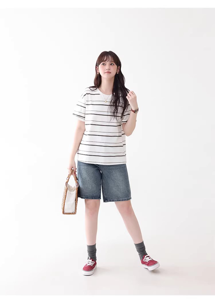 多巴胺撞色條紋落肩短袖T恤女夏季新款甜美圓領上衣,多巴胺撞色條紋落肩短袖T恤女夏季新款甜美圓領上衣,HBFS1050,多巴胺撞色條紋落肩短袖T恤女夏季新款甜美圓領上衣,撞色橫紋,舒適面料