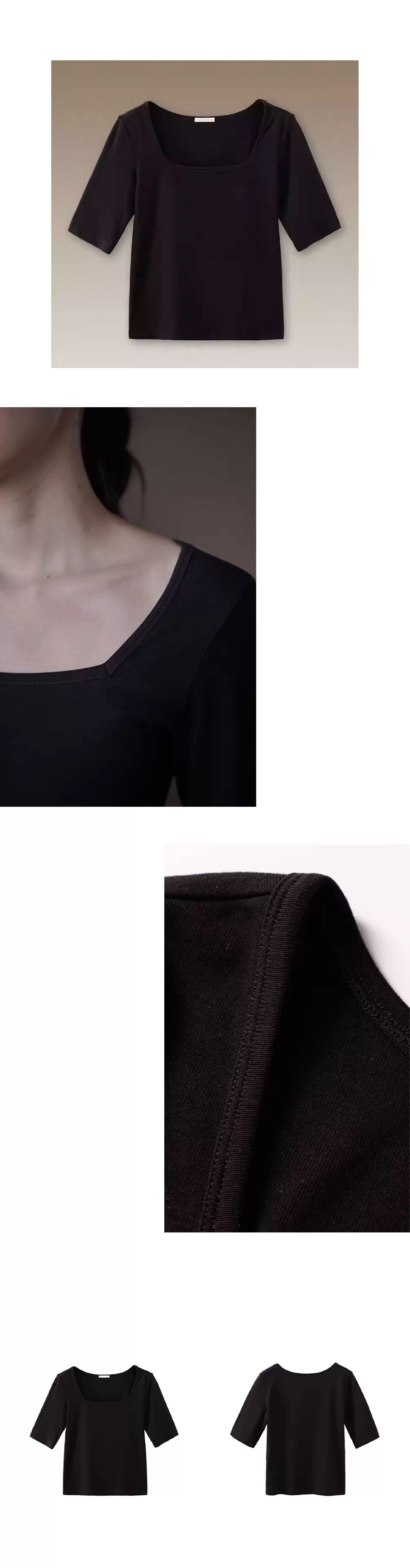 天鵝湖優雅氣質上衣方領中袖通勤顯瘦不挑人彈性修身T恤,天鵝湖優雅氣質上衣方領中袖通勤顯瘦不挑人彈性修身T恤,HBFS1070,天鵝湖優雅氣質上衣方領中袖通勤顯瘦不挑人彈性修身T恤,方領設計,修身顯瘦