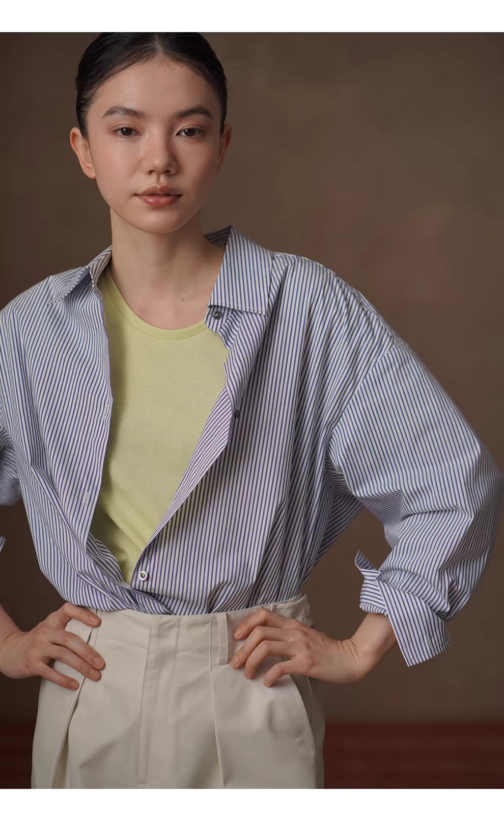 清新法式藍白條紋親膚棉感通勤寬鬆顯瘦疊穿翻領襯衫女,清新法式藍白條紋親膚棉感通勤寬鬆顯瘦疊穿翻領襯衫女,HBFS1093,清新法式藍白條紋親膚棉感通勤寬鬆顯瘦疊穿翻領襯衫女,親敷不易皺,版型俐落