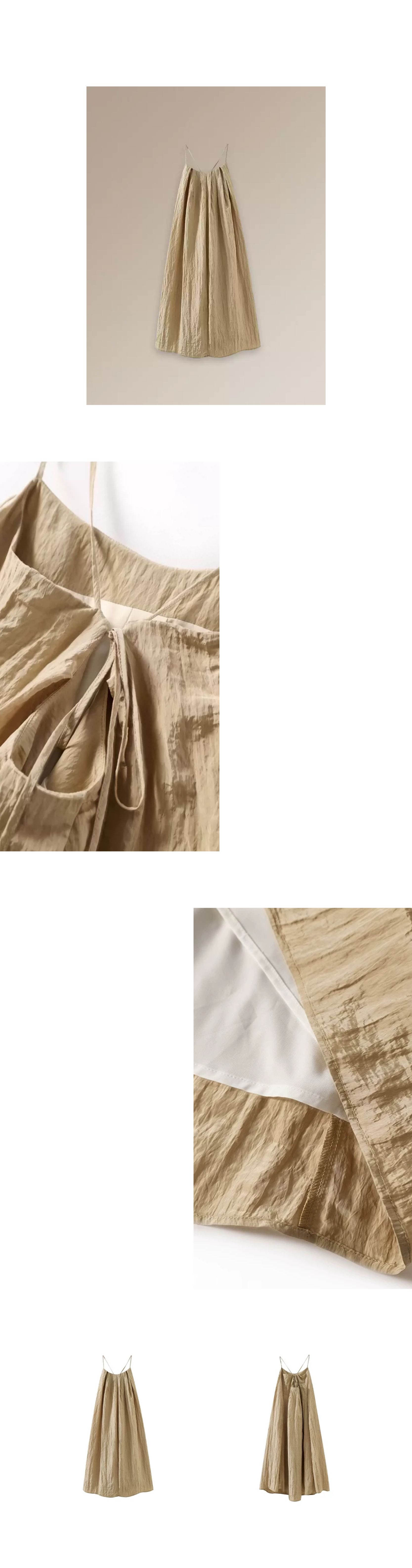 枯葉蝴蝶高訂壓皺工藝肌理感寬鬆A字顯瘦飄逸吊帶洋裝,枯葉蝴蝶高訂壓皺工藝肌理感寬鬆A字顯瘦飄逸吊帶洋裝,HBFS7046,枯葉蝴蝶高訂壓皺工藝肌理感寬鬆A字顯瘦飄逸吊帶洋裝,壓皺紋理,調節肩帶