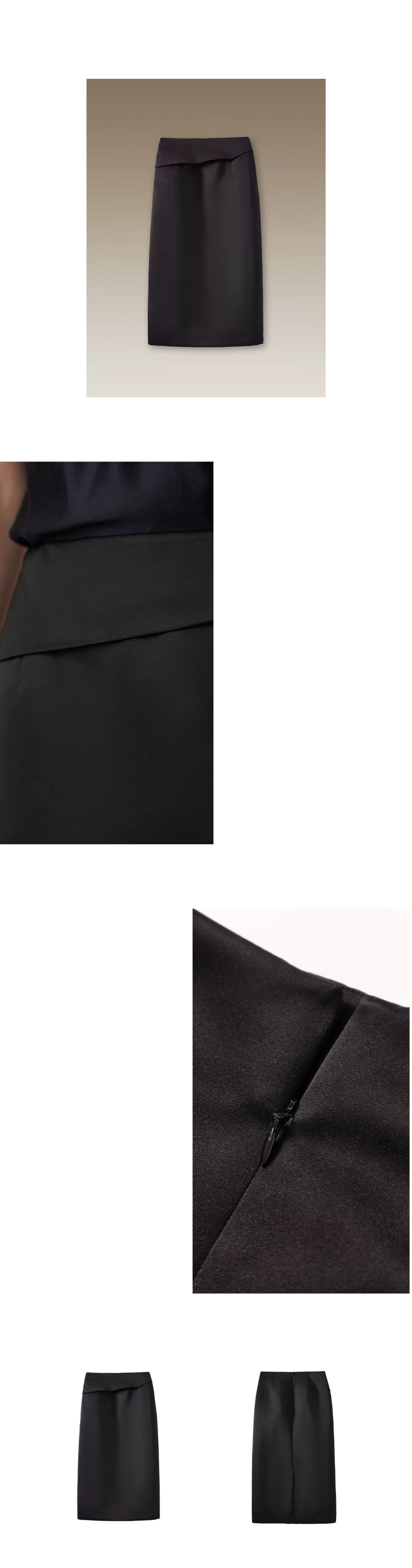 摩登高智優雅半身裙品質緞面寬翻邊高腰顯瘦通勤裙女,摩登高智優雅半身裙品質緞面寬翻邊高腰顯瘦通勤裙女,HBFS2021,摩登高智優雅半身裙品質緞面寬翻邊高腰顯瘦通勤裙女,高腰直筒,翻邊遮肉