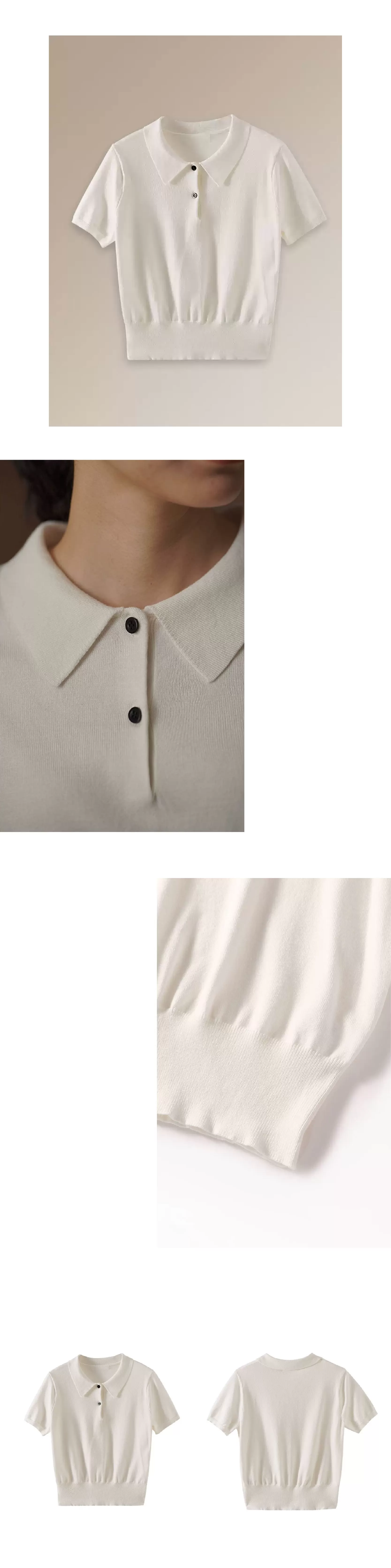 高智氛圍感復古柔軟針織百搭顯瘦撞色釦子Polo短袖上衣,高智氛圍感復古柔軟針織百搭顯瘦撞色釦子Polo短袖上衣,HBFS1125,高智氛圍感復古柔軟針織百搭顯瘦撞色釦子Polo短袖上衣,POLO領,舒適面料