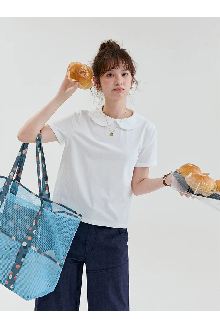 日系純色娃娃領短袖T恤女夏季新款通勤減齡上衣,日系純色娃娃領短袖T恤女夏季新款通勤減齡上衣,HBFS1266,日系純色娃娃領短袖T恤女夏季新款通勤減齡上衣,娃娃領,基本百搭