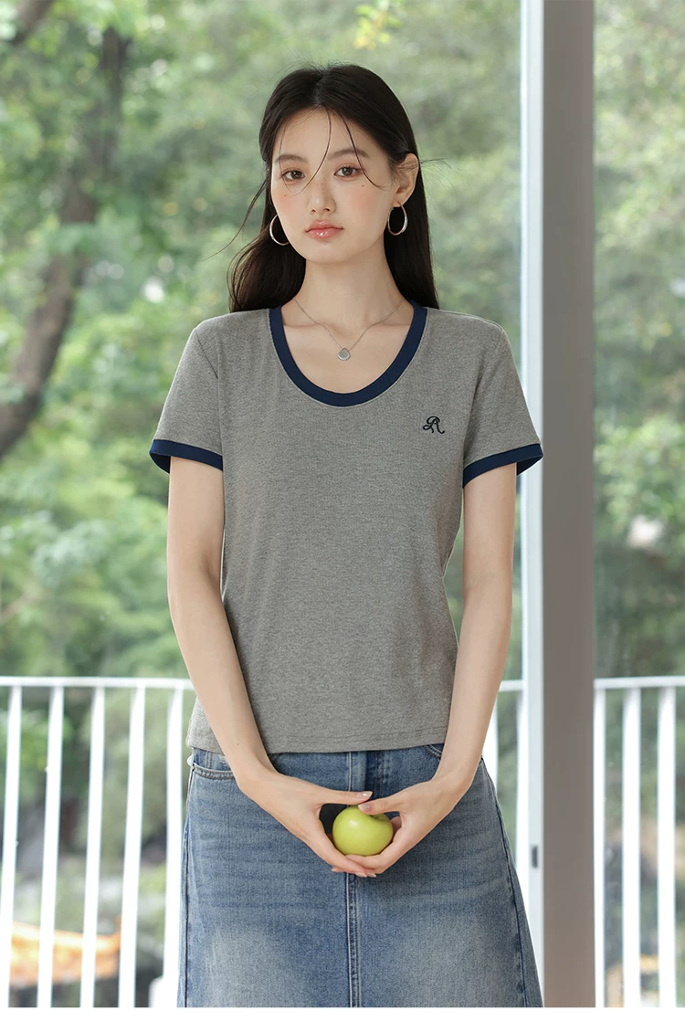 大尺碼胖mm巨遮肚夏裝正肩短袖T恤女2026新款寬鬆灰色上衣女,大尺碼胖mm巨遮肚夏裝正肩短袖T恤女2026新款寬鬆灰色上衣女,HBFS1302,大尺碼胖mm巨遮肚夏裝正肩短袖T恤女2026新款寬鬆灰色上衣女,中大尺碼,撞色拼接