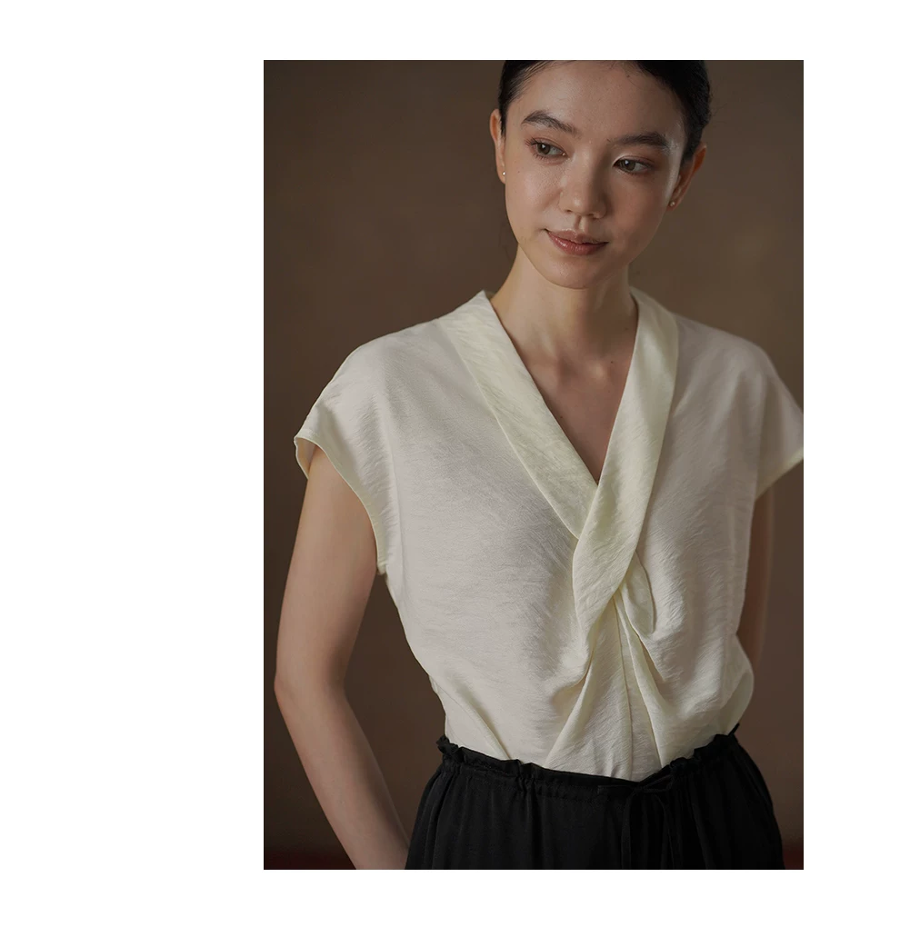 精緻姊姊交叉V領設計感優雅扭結收腰氣質垂順顯瘦上衣女,精緻姊姊交叉V領設計感優雅扭結收腰氣質垂順顯瘦上衣女,HBFS1365,精緻姊姊交叉V領設計感優雅扭結收腰氣質垂順顯瘦上衣女,交叉V領,優雅扭結