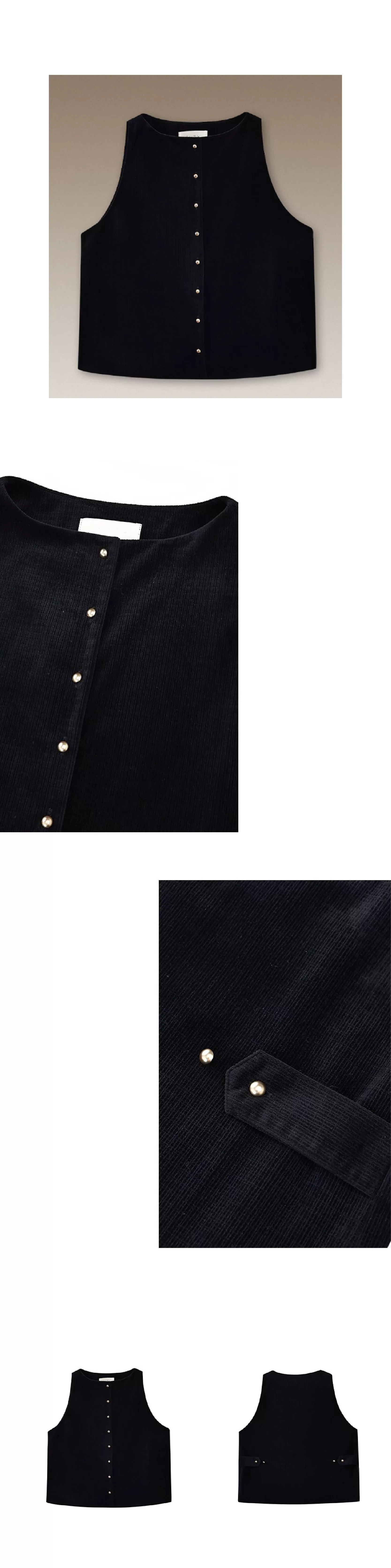 單穿疊穿都精彩柔光高密絲絨馬甲復古金扣合身顯瘦外套