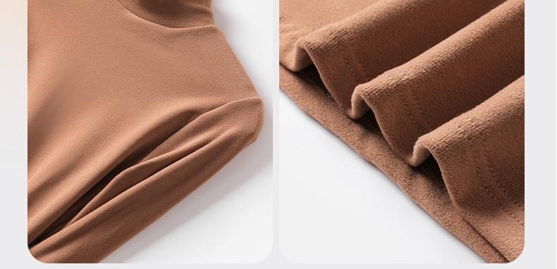 雙面磨毛雙倍暖德絨蓄熱半高領內搭上衣