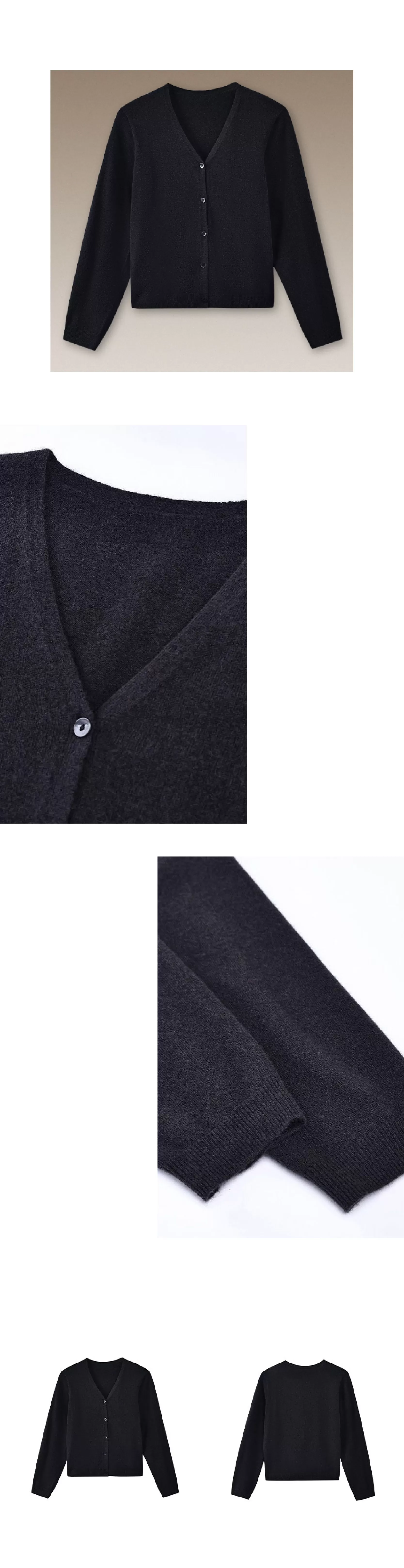 內外兼修蓬鬆軟糯100綿羊毛寬鬆V領顯瘦針織通勤外套女