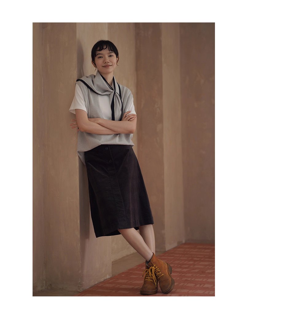 時髦放大鏡100羊毛深v領針織寬鬆疊穿簡約通勤背心女