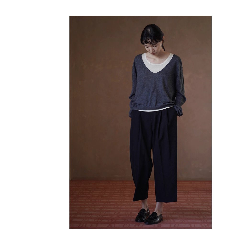 紳士通勤西裝褲俐落剪裁簡約法式高腰顯瘦錐形九分褲女