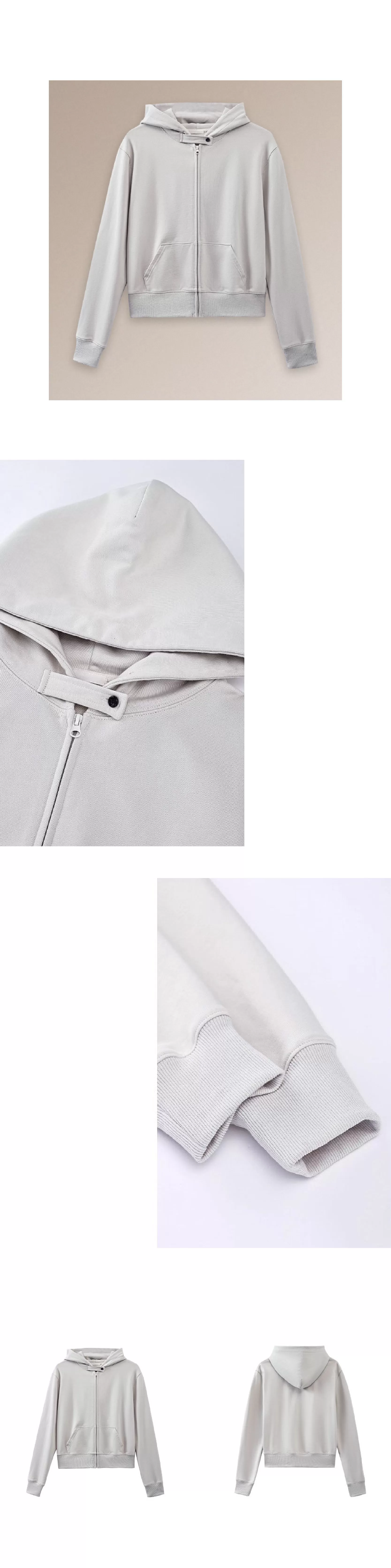 輕鬆休閒高克重親膚100棉針織衛衣布料連帽短版顯瘦外套