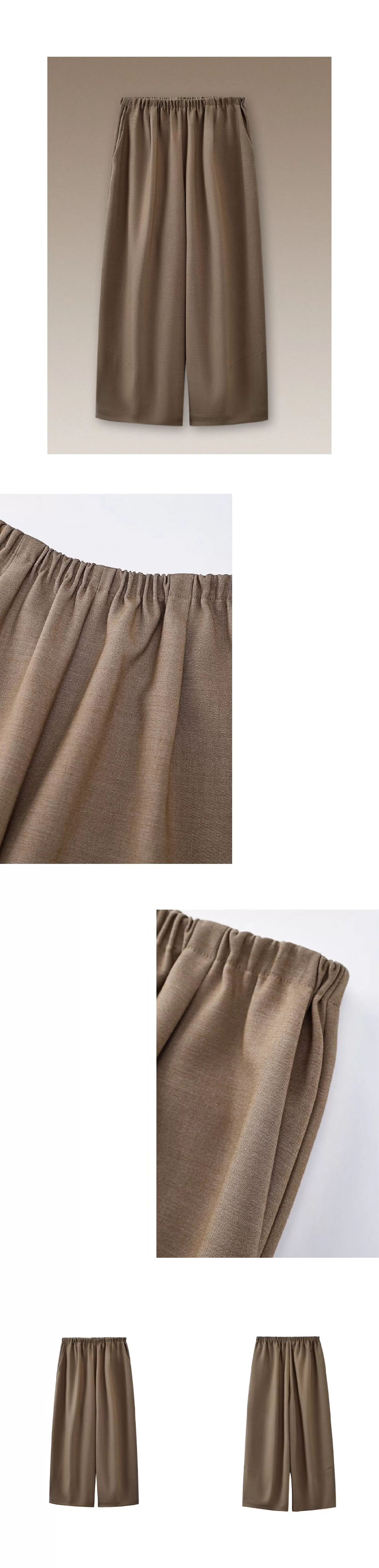 秋日慵懶氛圍鬆緊高腰不挑人顯瘦通勤寬鬆直筒遮肉長褲