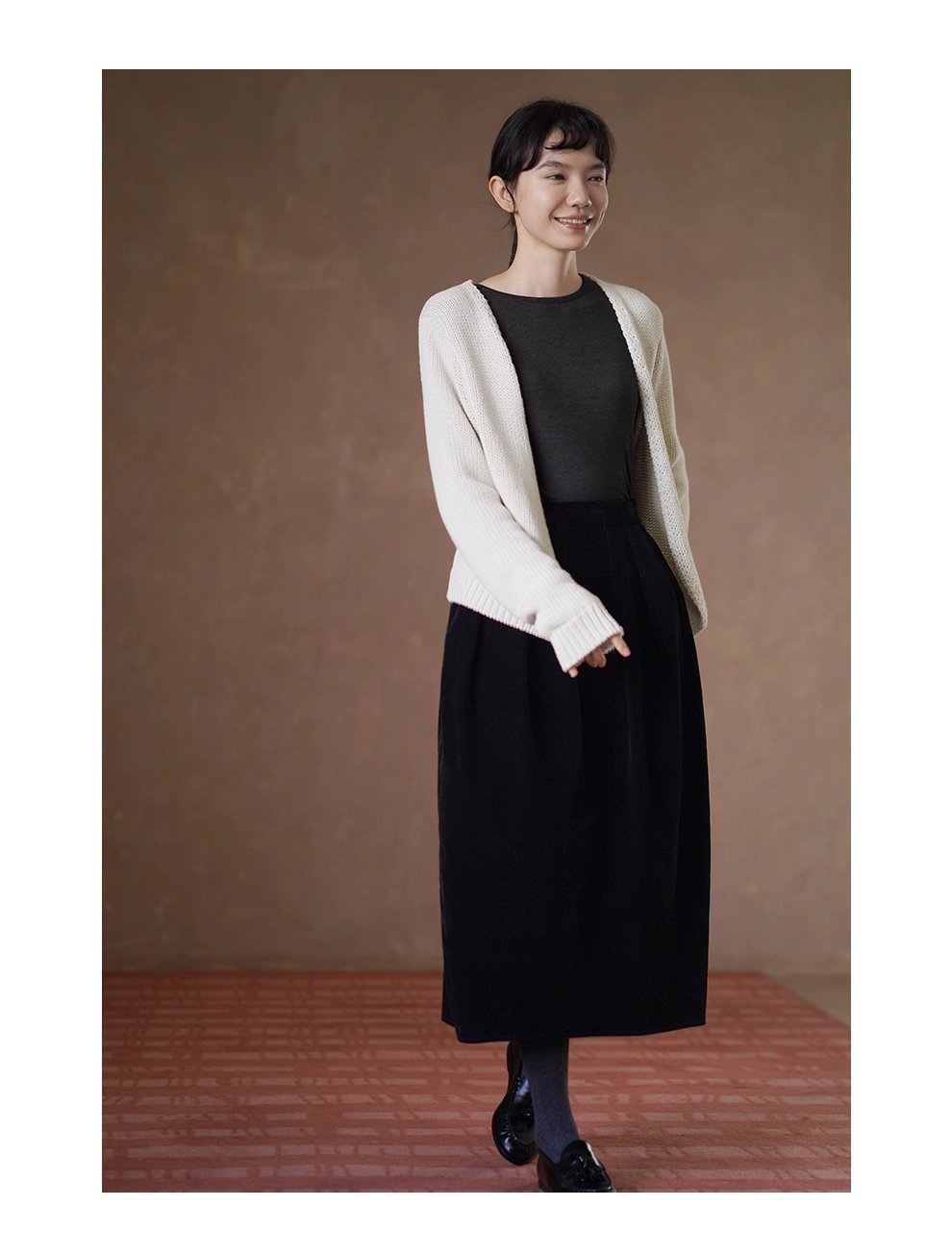 優雅絲絨古典主義立體飽滿花苞顯瘦高腰氣質通勤裙