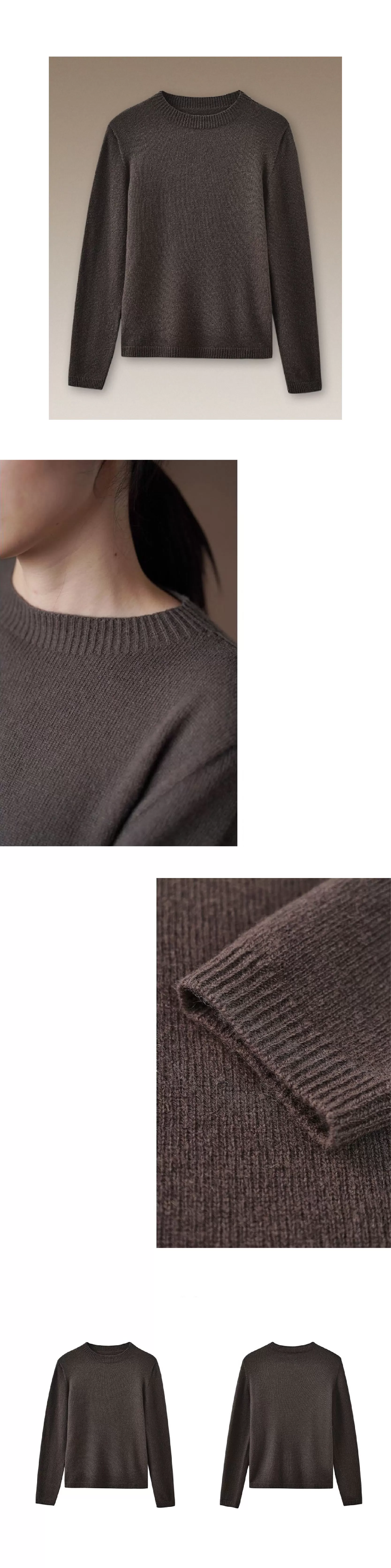 閉眼入基本款100綿羊毛寬鬆圓領柔軟內搭顯瘦針織上衣女