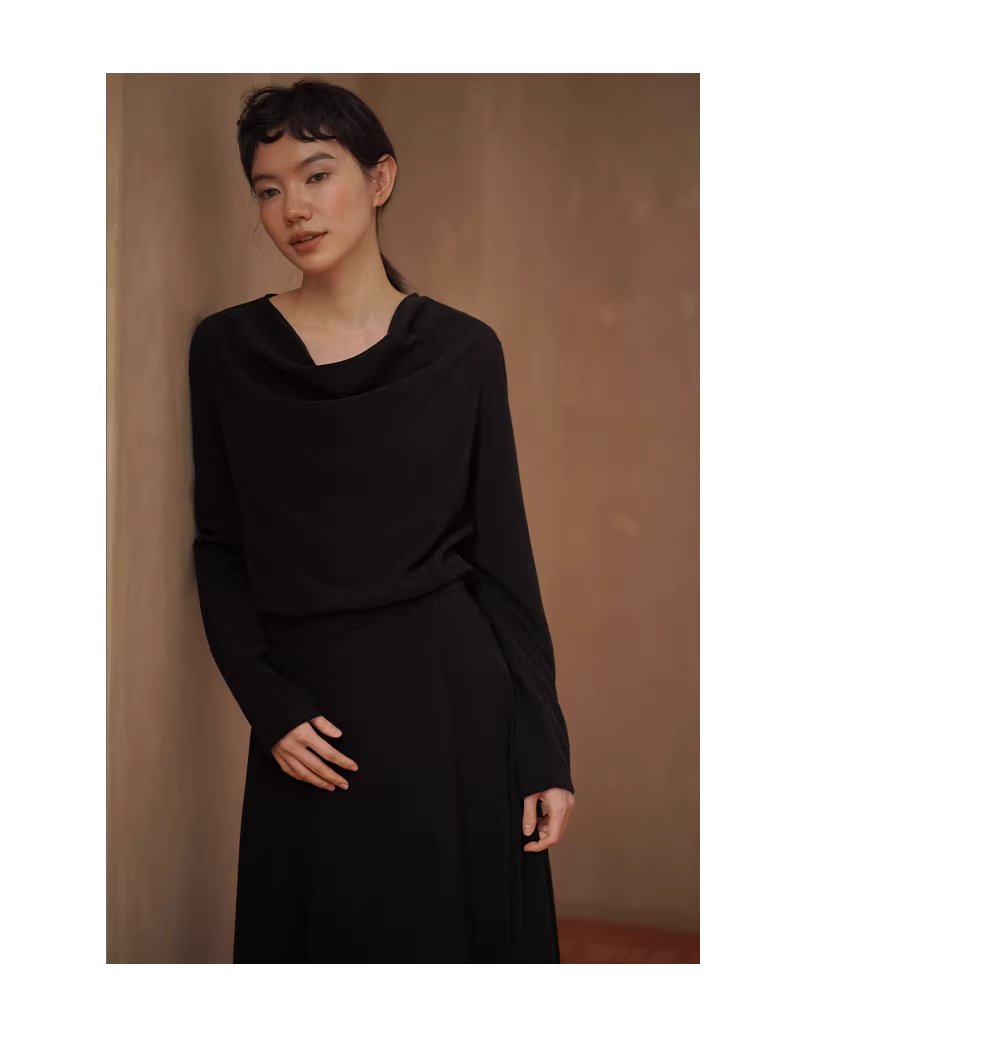 素描畫室鬆弛感蕩領長袖套裝軟糯顯瘦大裙擺通勤半裙女,素描畫室鬆弛感蕩領長袖套裝軟糯顯瘦大裙擺通勤半裙女,HBEW7062,素描畫室鬆弛感蕩領長袖套裝軟糯顯瘦大裙擺通勤半裙女,兩件式套裝,蕩領設計