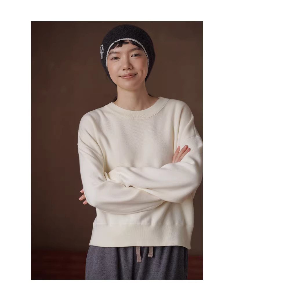 特殊集圈織法新型纖維升溫保暖落肩寬鬆彈性針織上衣女,特殊集圈織法新型纖維升溫保暖落肩寬鬆彈性針織上衣女,HBEW1162,特殊集圈織法新型纖維升溫保暖落肩寬鬆彈性針織上衣女,簡約質感,羅紋縮口