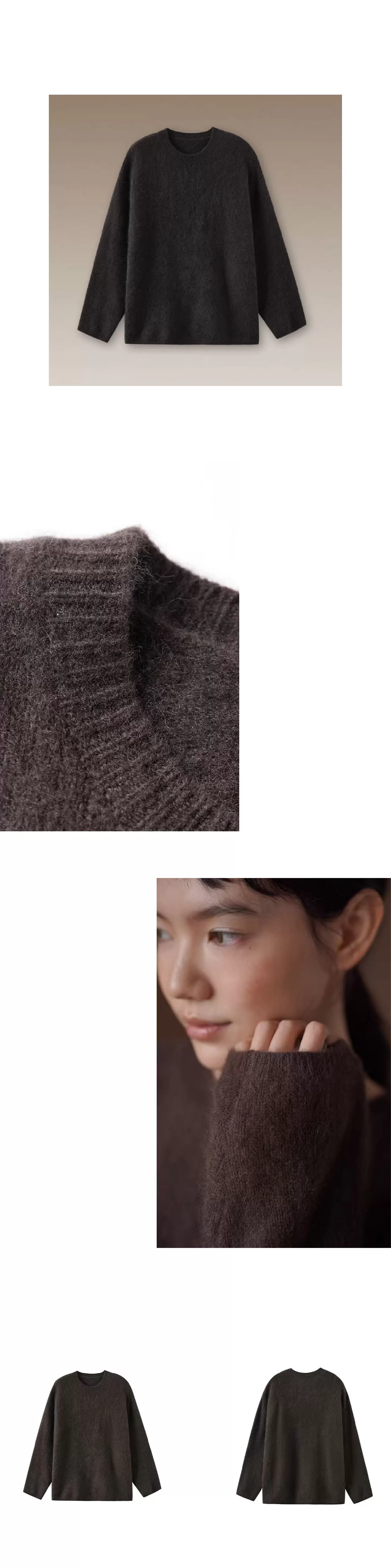 糖炒栗子毛衣高品羊絨羊毛混紡寬鬆圓領顯瘦針織上衣女,糖炒栗子毛衣高品羊絨羊毛混紡寬鬆圓領顯瘦針織上衣女,HBEW1163,糖炒栗子毛衣高品羊絨羊毛混紡寬鬆圓領顯瘦針織上衣女,質感單品,羊毛羊絨