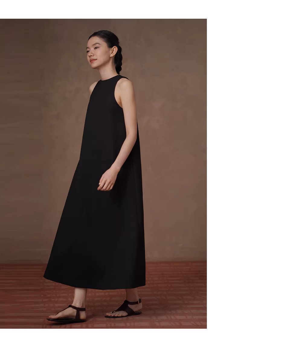 搖曳步履優雅A字顯瘦廓形圓領背心長款通勤垂感洋裝,搖曳步履優雅A字顯瘦廓形圓領背心長款通勤垂感洋裝,HBFS7009,搖曳步履優雅A字顯瘦廓形圓領背心長款通勤垂感洋裝,親膚舒適,簡約剪裁