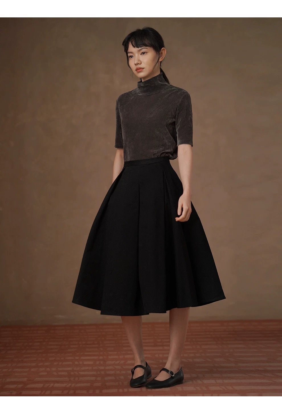 柔光完美優雅上衣低調絲絨T恤中袖高領合身通勤顯瘦內搭,柔光完美優雅上衣低調絲絨T恤中袖高領合身通勤顯瘦內搭,HBFS1026,柔光完美優雅上衣低調絲絨T恤中袖高領合身通勤顯瘦內搭,細膩柔光,高領修飾