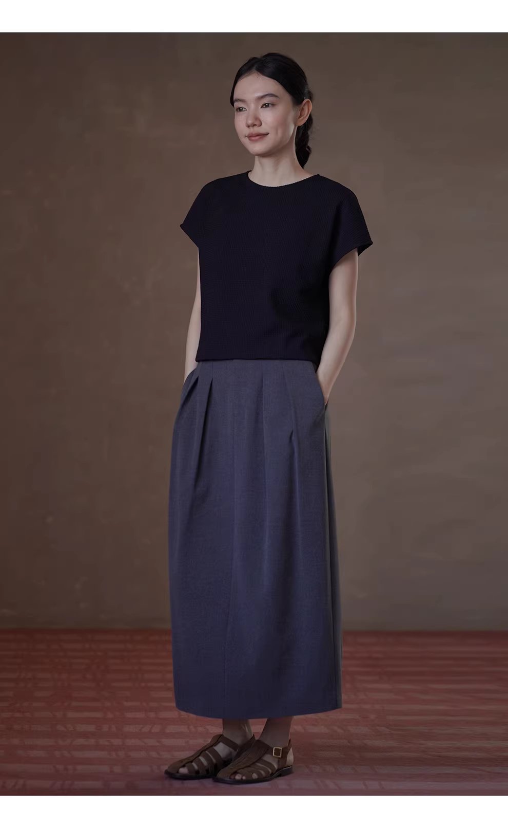 極簡的舒適感華夫格肌理連肩袖設計寬鬆挺括顯瘦通勤T恤,極簡的舒適感華夫格肌理連肩袖設計寬鬆挺括顯瘦通勤T恤,HBFS1069,極簡的舒適感華夫格肌理連肩袖設計寬鬆挺括顯瘦通勤T恤,舒適華夫格,連肩設計