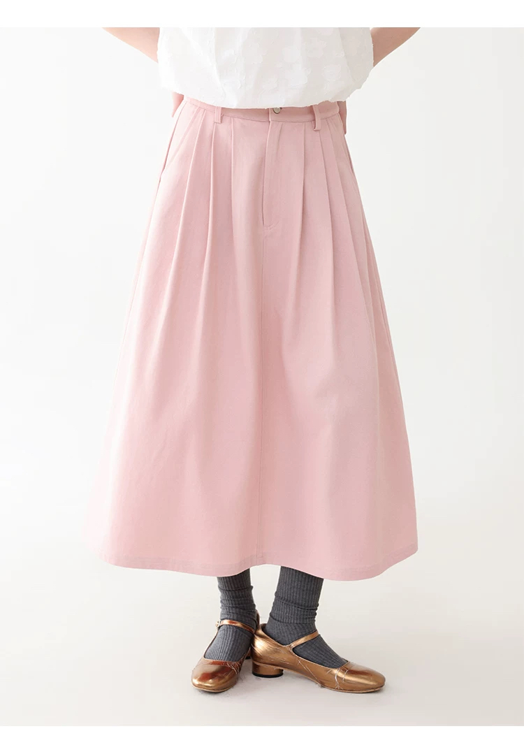 粉紅色中高腰壓褶牛仔半身裙女夏季新款純棉中長裙,粉紅色中高腰壓褶牛仔半身裙女夏季新款純棉中長裙,HBFS2020,粉紅色中高腰壓褶牛仔半身裙女夏季新款純棉中長裙,高腰壓摺,全棉面料