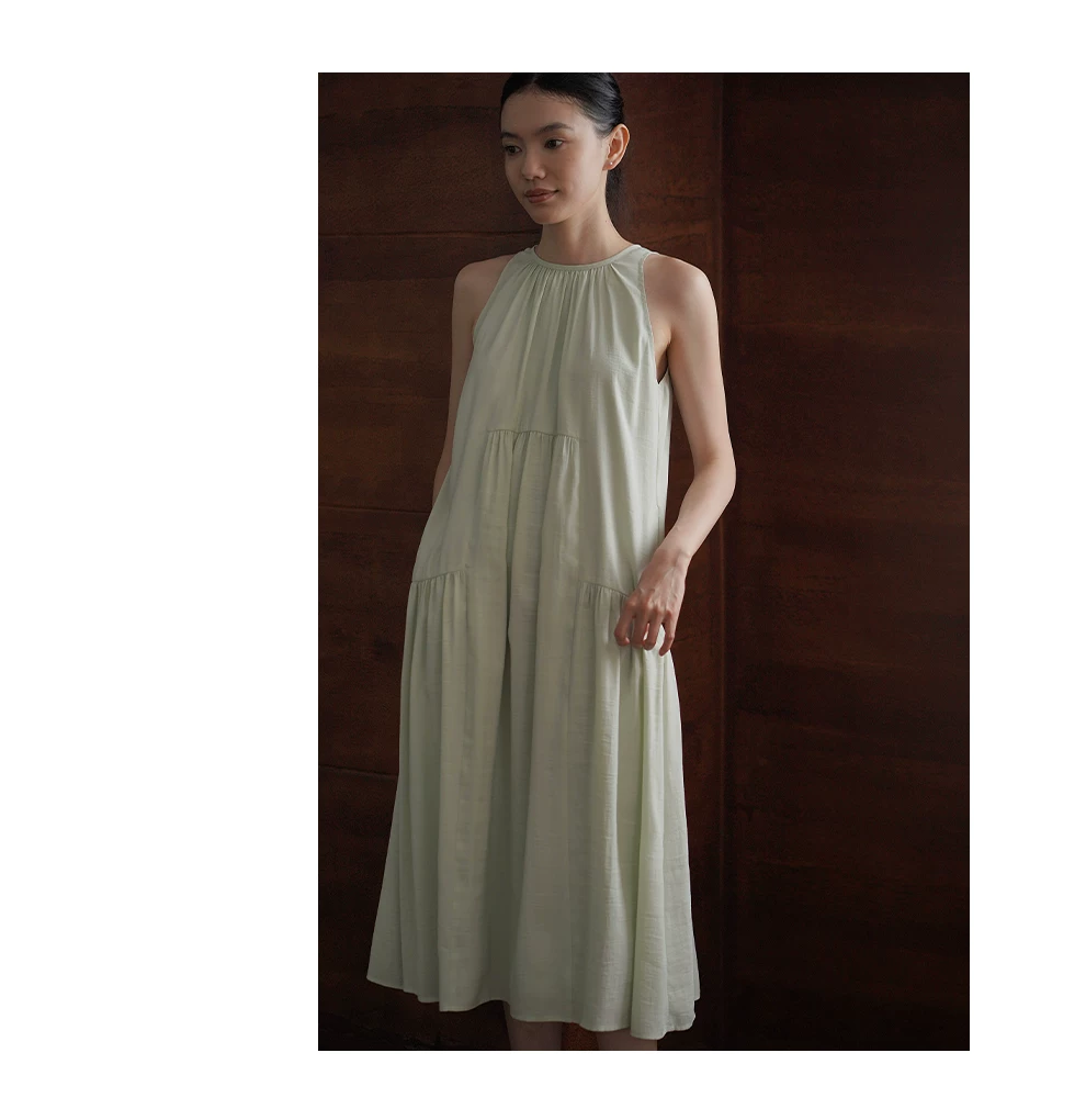 鬆軟清涼薄荷洋裝垂爽莫代爾無袖寬鬆顯瘦分割裙子女,鬆軟清涼薄荷洋裝垂爽莫代爾無袖寬鬆顯瘦分割裙子女,HBFS7195,鬆軟清涼薄荷洋裝垂爽莫代爾無袖寬鬆顯瘦分割裙子女,柔軟透氣,掛脖無袖
