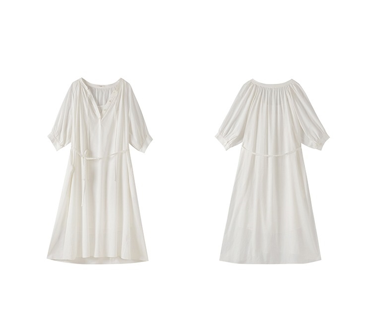 白沙仙女氛圍感連身裙防曬度假風寬鬆飄逸顯瘦輕薄洋裝