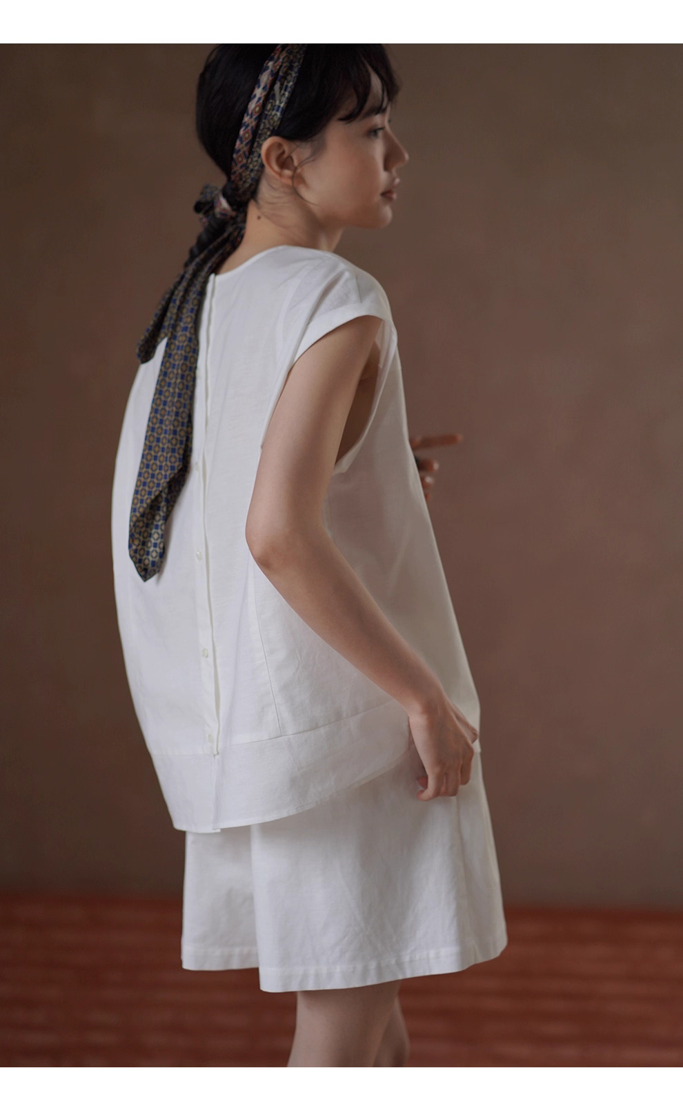 月光沙灘亞麻棉混紡度假透氣涼爽寬鬆上衣短褲兩件套裝