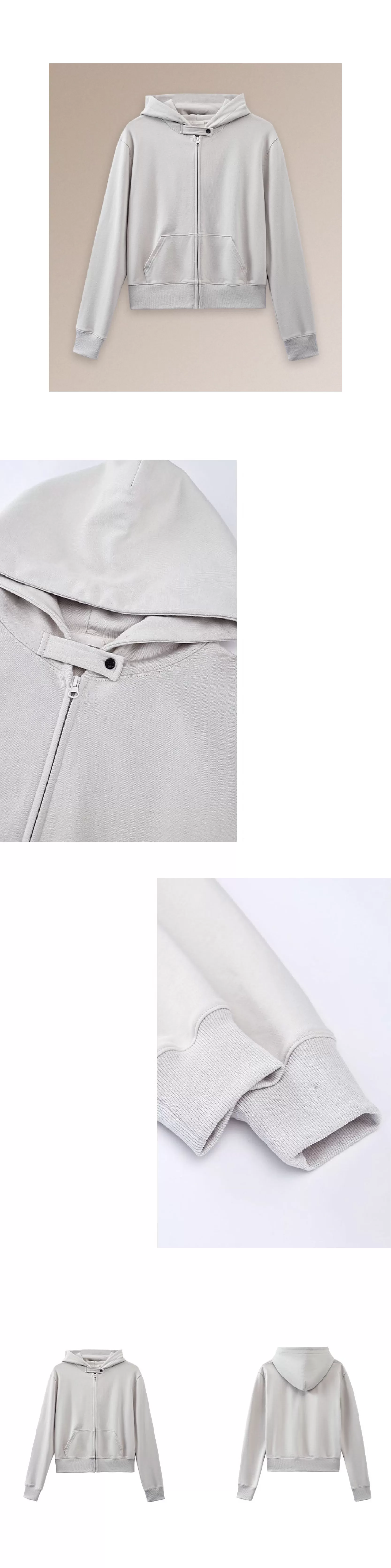 輕鬆休閒高克重親膚100棉針織衛衣布料連帽短版顯瘦外套