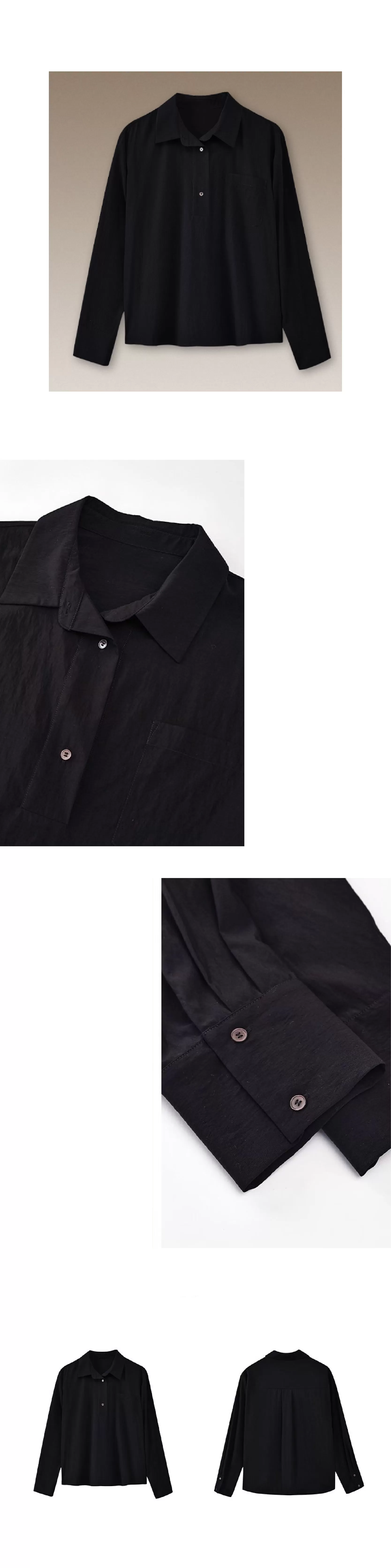 老錢氣質鬆弛寬鬆顯瘦半開門襟襯衫滑爽通勤長袖polo女