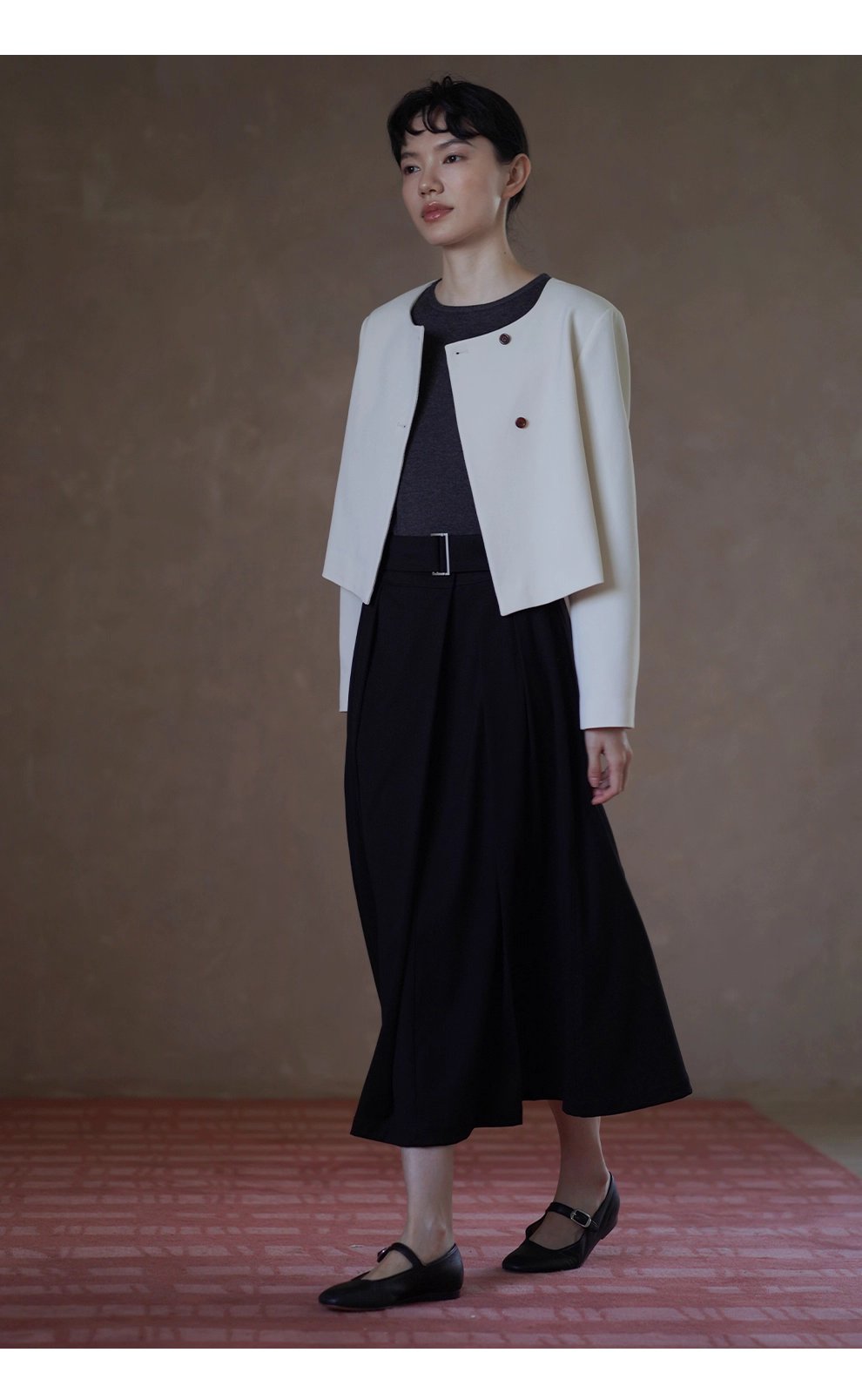 簡約仙品內搭羊毛混紡輕薄合身柔軟親膚圓領針織上衣女