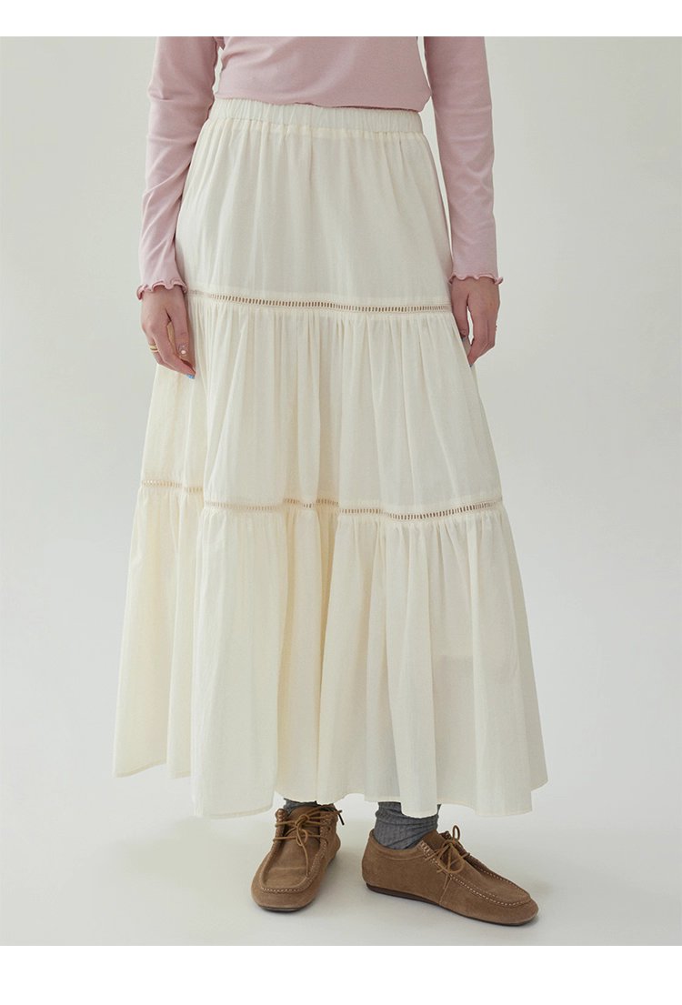 法式純棉拼接中長半身裙女秋季新款鬆緊腰蛋糕裙,法式純棉拼接中長半身裙女秋季新款鬆緊腰蛋糕裙,HBEW2009,法式純棉拼接中長半身裙女秋季新款鬆緊腰蛋糕裙,蛋糕裙擺,全棉面料