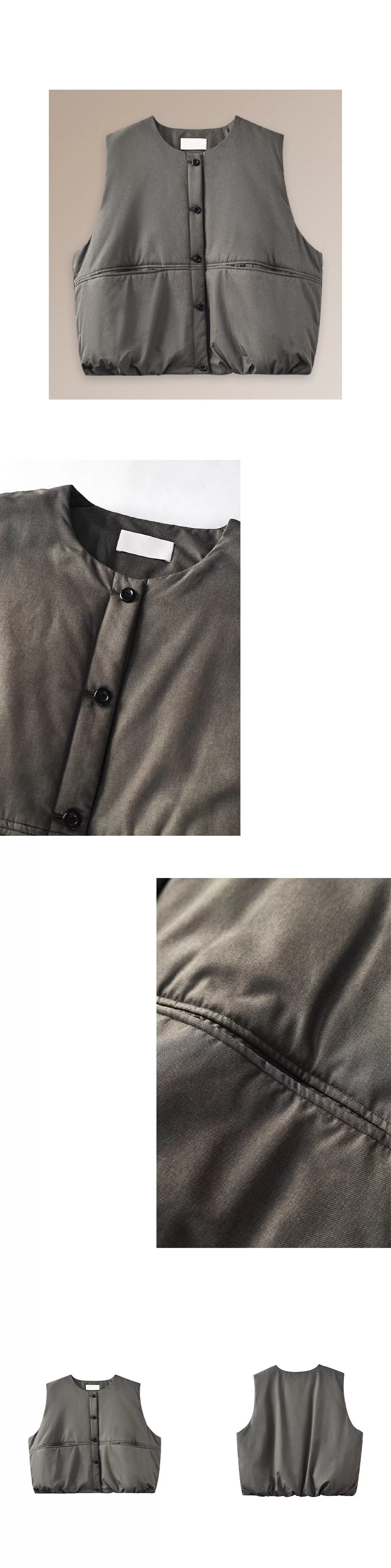 輕量保暖馬甲寬鬆H身型短款疊穿搭檔休閒圓領棉服外套女