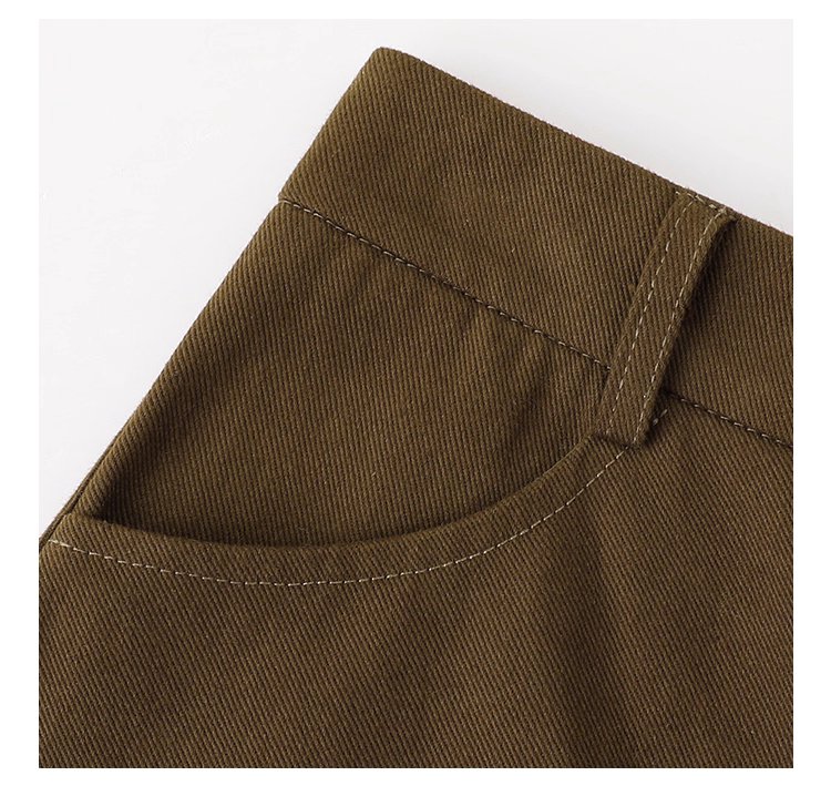 復古純色a字純棉半身裙女秋季新款後鬆緊花苞裙