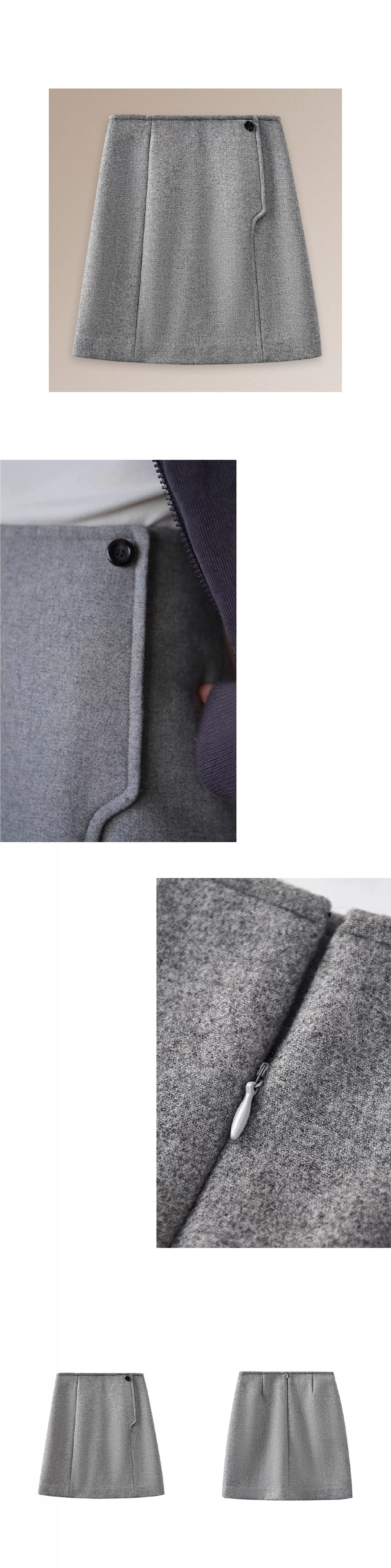 打破單調前片分割設計高腰短版顯瘦A字通勤毛呢半身裙女,打破單調前片分割設計高腰短版顯瘦A字通勤毛呢半身裙女,HBEW2022,打破單調前片分割設計高腰短版顯瘦A字通勤毛呢半身裙女,俐落剪裁,羊毛混紡