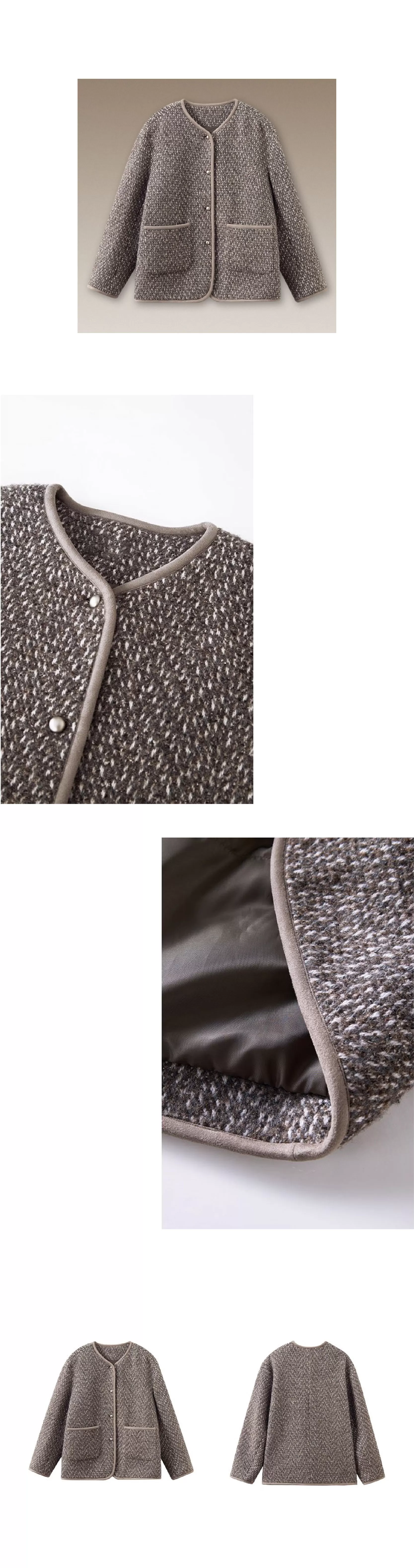 桑蠶絲綿羊毛混紡編織香香肌理寬鬆輪廓一手長夾棉大衣,桑蠶絲綿羊毛混紡編織香香肌理寬鬆輪廓一手長夾棉大衣,HBEW5095,桑蠶絲綿羊毛混紡編織香香肌理寬鬆輪廓一手長夾棉大衣,小香編織,羊毛混紡