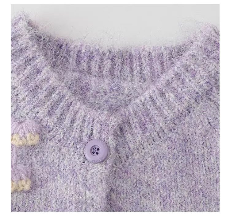 溫柔紫色小花羊毛毛衣開襟女冬新款圓領紐帶長袖上衣,溫柔紫色小花羊毛毛衣開襟女冬新款圓領紐帶長袖上衣,HBEW1157,溫柔紫色小花羊毛毛衣開襟女冬新款圓領紐帶長袖上衣,小花針織,羊毛混紡