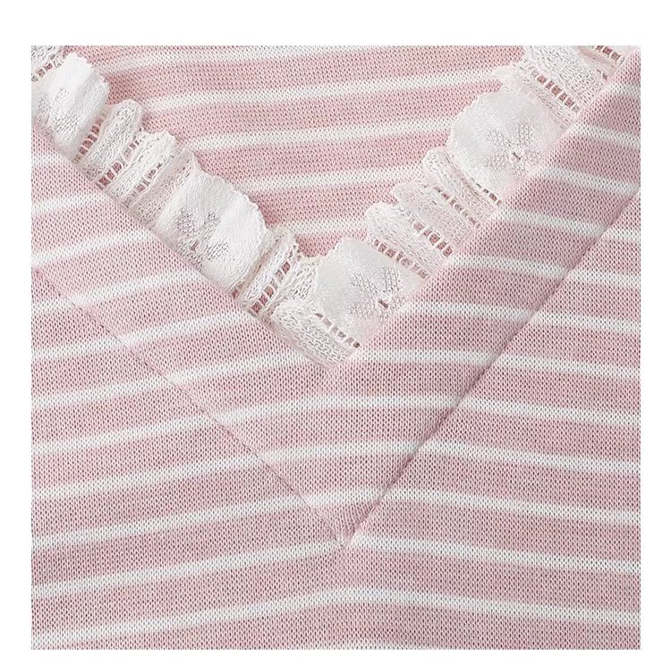 甜美粉紅條紋花邊v領T恤女春季新款寬鬆長袖上衣,甜美粉紅條紋花邊v領T恤女春季新款寬鬆長袖上衣,HBFS1028,甜美粉紅條紋花邊v領T恤女春季新款寬鬆長袖上衣,V領造型,蕾絲花邊