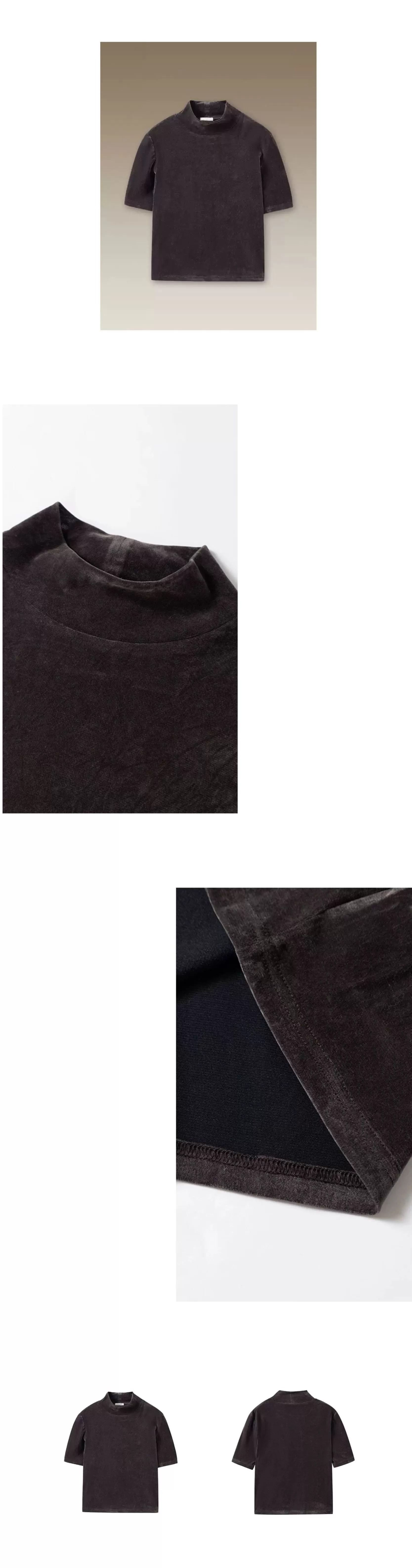 柔光完美優雅上衣低調絲絨T恤中袖高領合身通勤顯瘦內搭,柔光完美優雅上衣低調絲絨T恤中袖高領合身通勤顯瘦內搭,HBFS1026,柔光完美優雅上衣低調絲絨T恤中袖高領合身通勤顯瘦內搭,細膩柔光,高領修飾