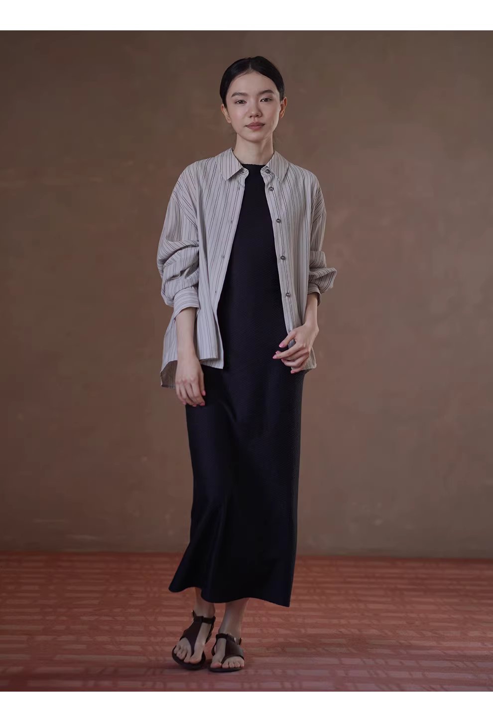 清冷淡人氛圍透氣品質色織條紋寬鬆垂感顯瘦長袖襯衫女,清冷淡人氛圍透氣品質色織條紋寬鬆垂感顯瘦長袖襯衫女,HBFS1064,清冷淡人氛圍透氣品質色織條紋寬鬆垂感顯瘦長袖襯衫女,挺版抗皺,寬鬆落肩