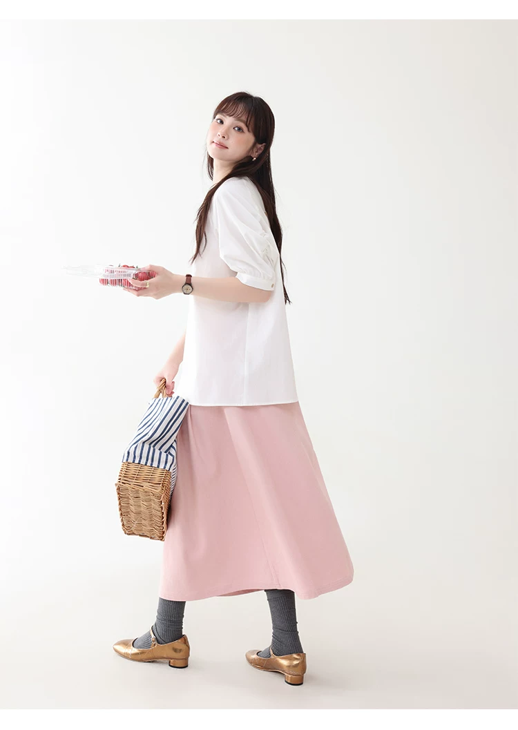 花邊領後排扣純棉襯衫女夏季新款設計感短袖上衣,花邊領後排扣純棉襯衫女夏季新款設計感短袖上衣,HBFS1107,花邊領後排扣純棉襯衫女夏季新款設計感短袖上衣,後背排扣,全棉面料