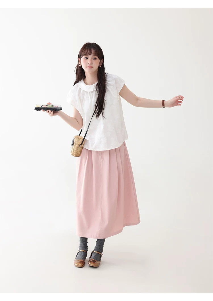 粉紅色中高腰壓褶牛仔半身裙女夏季新款純棉中長裙,粉紅色中高腰壓褶牛仔半身裙女夏季新款純棉中長裙,HBFS2020,粉紅色中高腰壓褶牛仔半身裙女夏季新款純棉中長裙,高腰壓摺,全棉面料