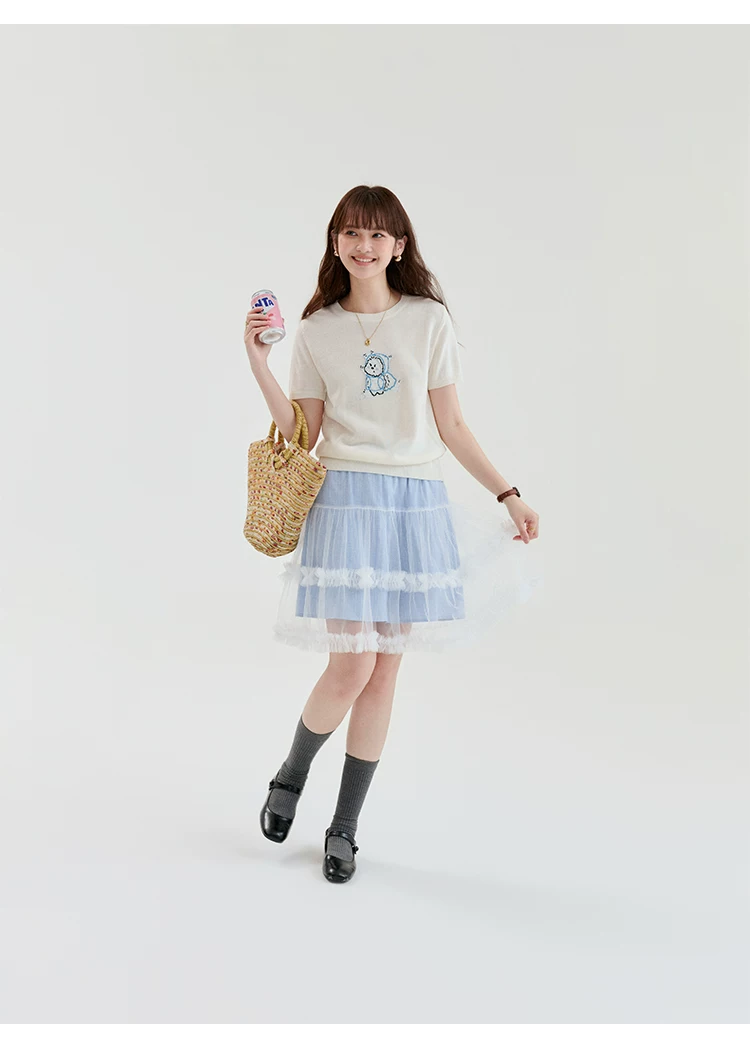 雨衣小狗提花短袖針織衫女夏季新款減齡百搭上衣,雨衣小狗提花短袖針織衫女夏季新款減齡百搭上衣,HBFS1274,雨衣小狗提花短袖針織衫女夏季新款減齡百搭上衣,小狗提花,薄款針織